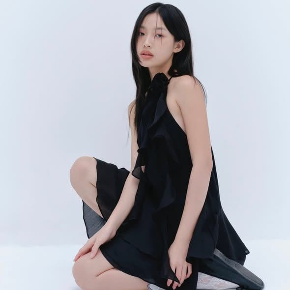  Set yếm bèo Sylvie Set in Black 