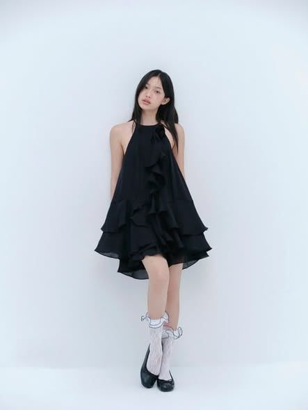Set yếm bèo Sylvie Set in Black