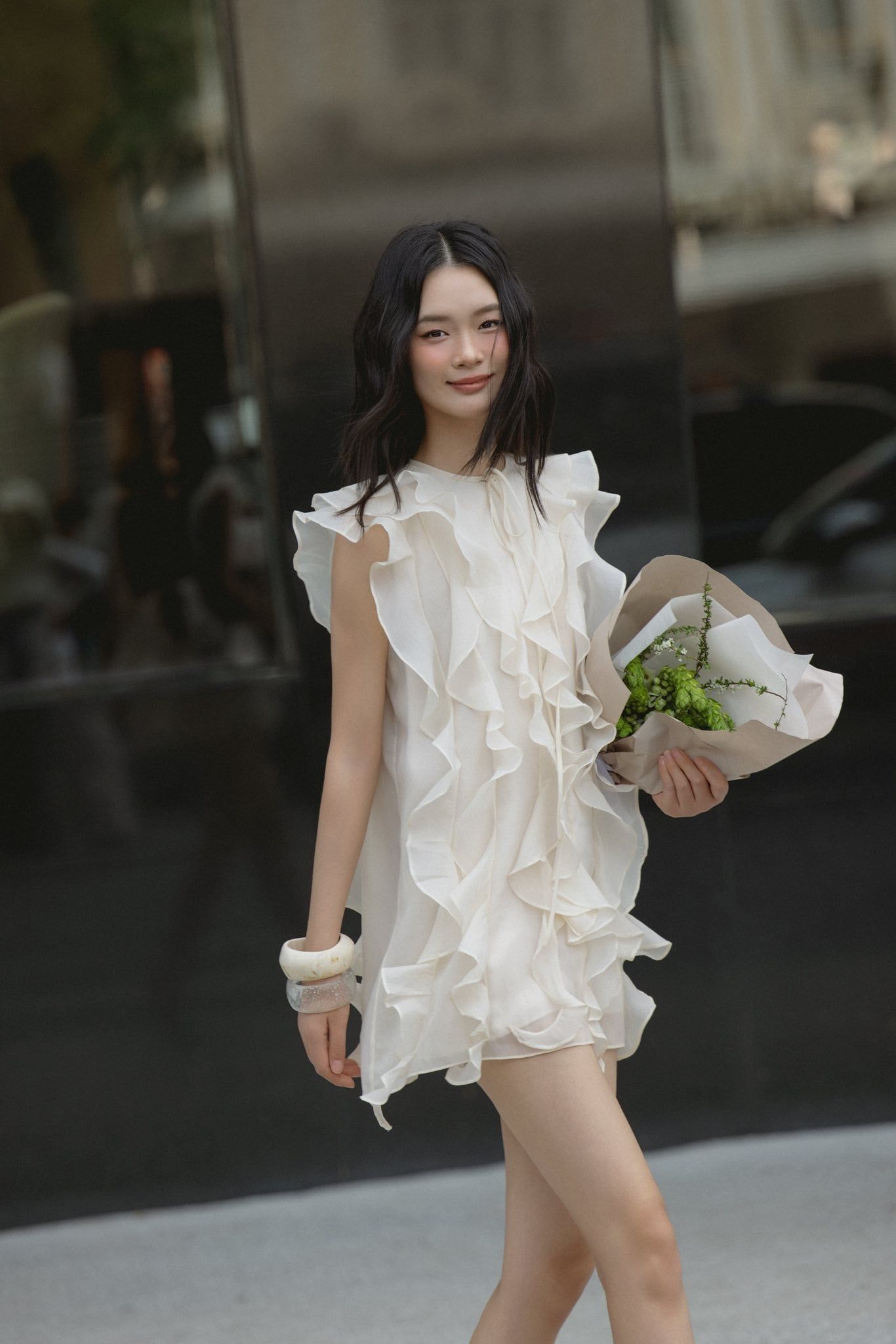 Váy tiệc phối bèo Demetra Dress