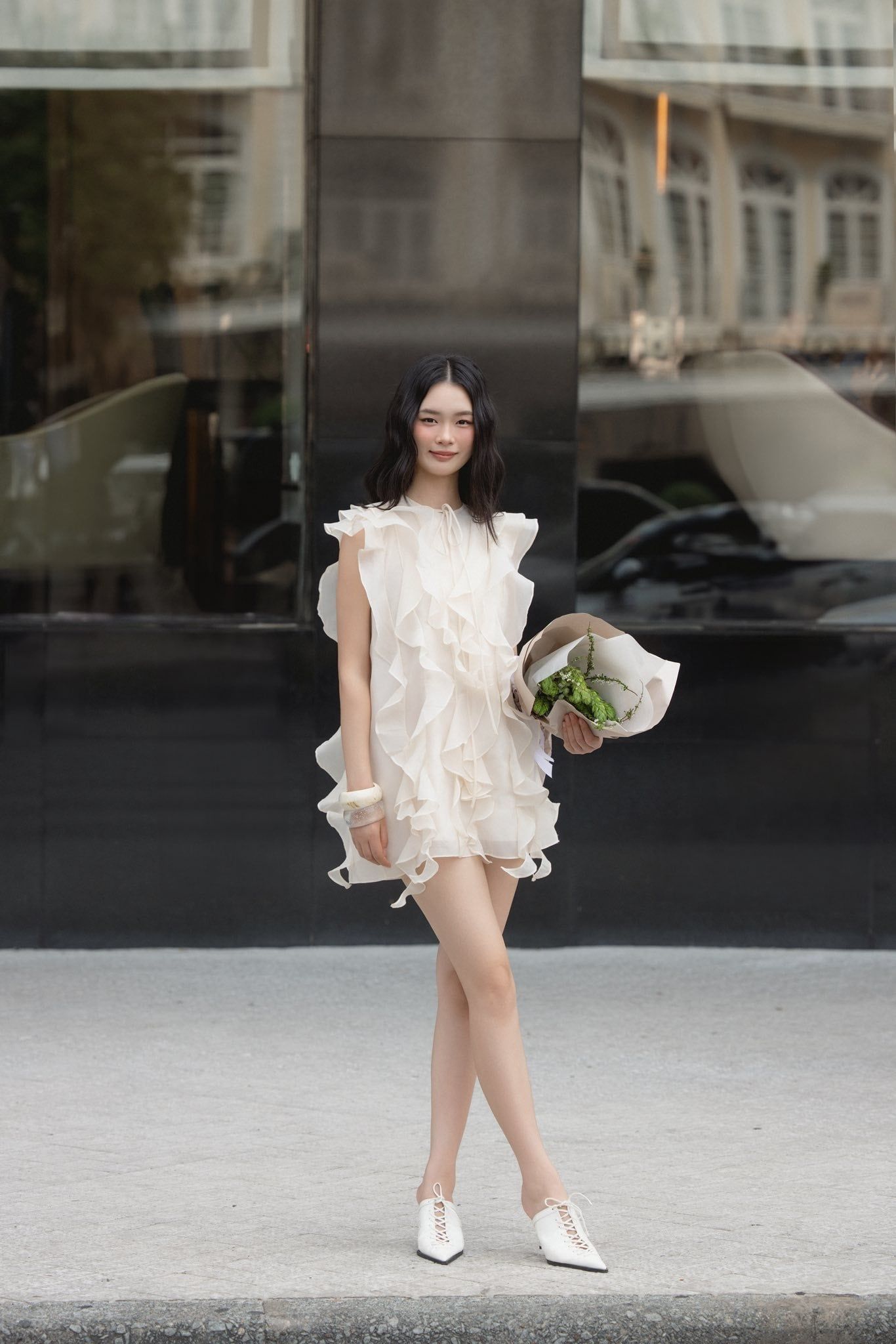 Váy tiệc phối bèo Demetra Dress