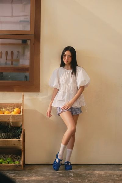  Áo Babydoll Puff Sleeve Shirt nhiều màu 