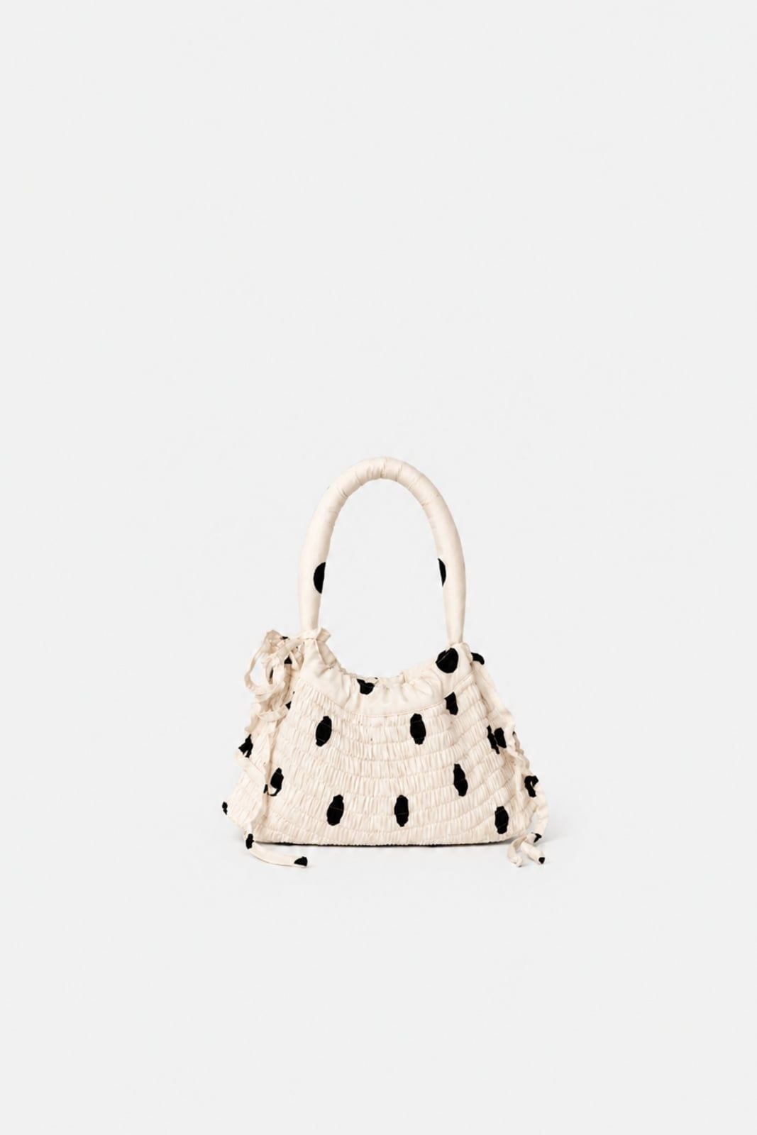 Túi xách vải chấm bi Cream Dot Silky Hand Bag