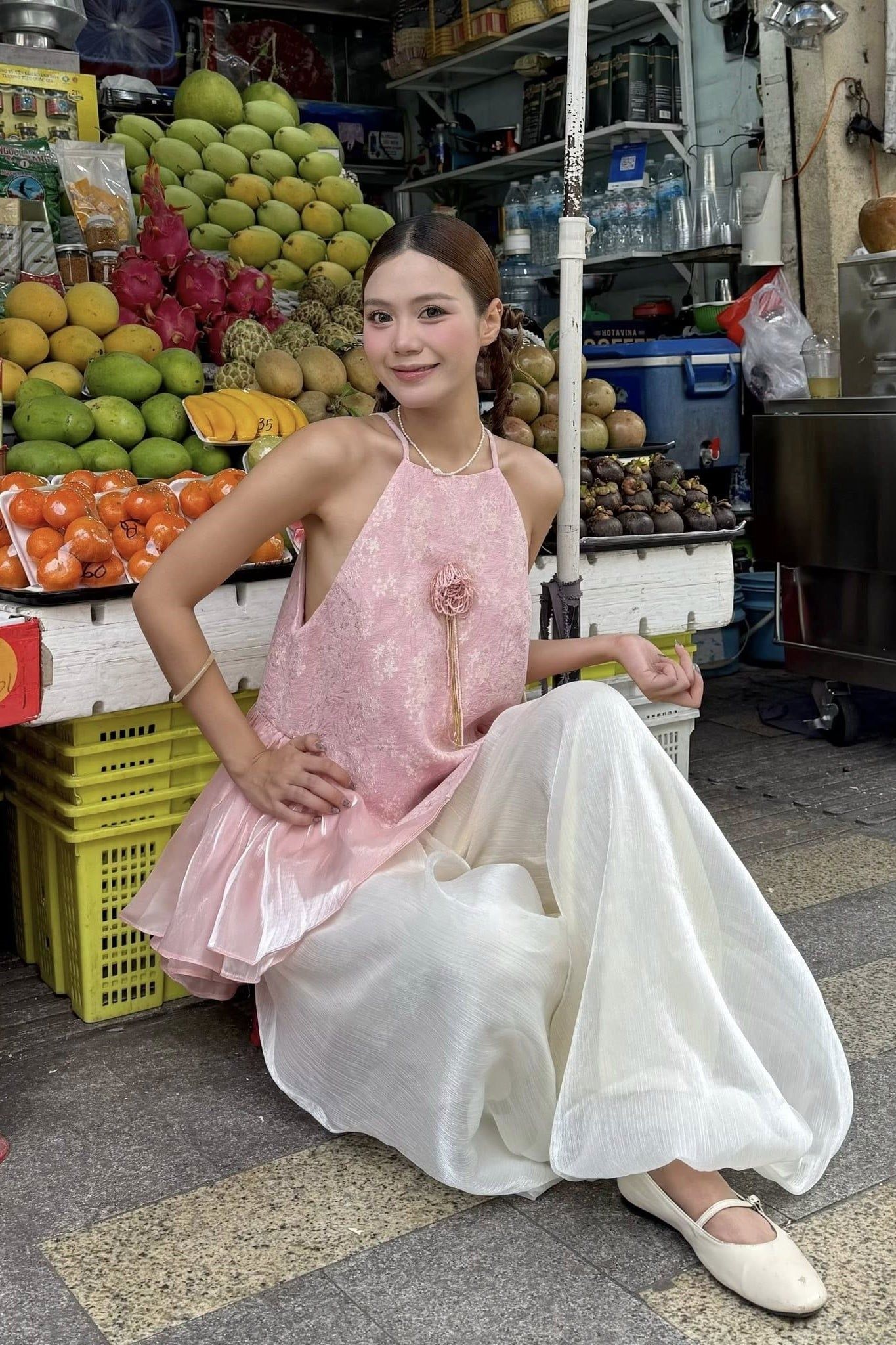 Quần áo dài ống rộng Silk Wide Leg Trouser