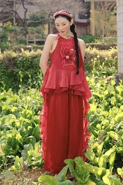  Chân váy áo dài phom rộng Nhu Vi 