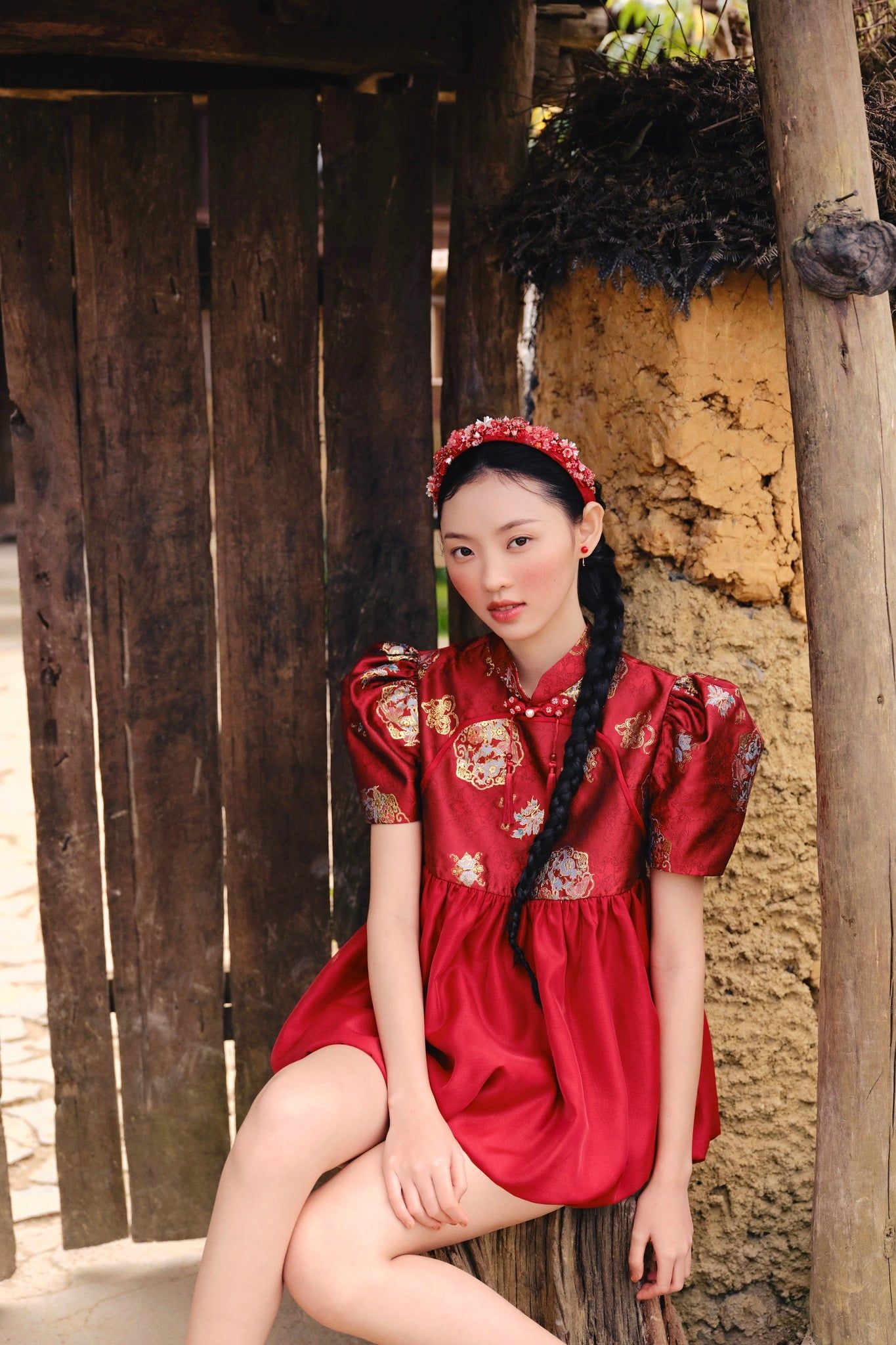 Váy babydoll tay bồng Nương Hoa