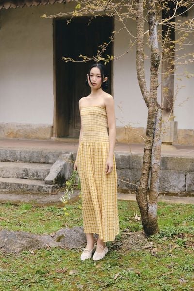  Đầm cúp ngực bo chun Striped Cup Maxi Dress nhiều màu 