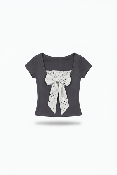  Áo kiểu cột nơ Dusty Purple Ribbon Top 