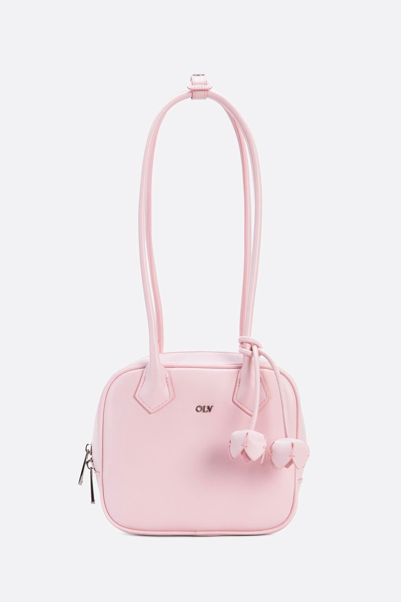 Túi xách da bóng dây hoa Glossy Leather Hand Bag