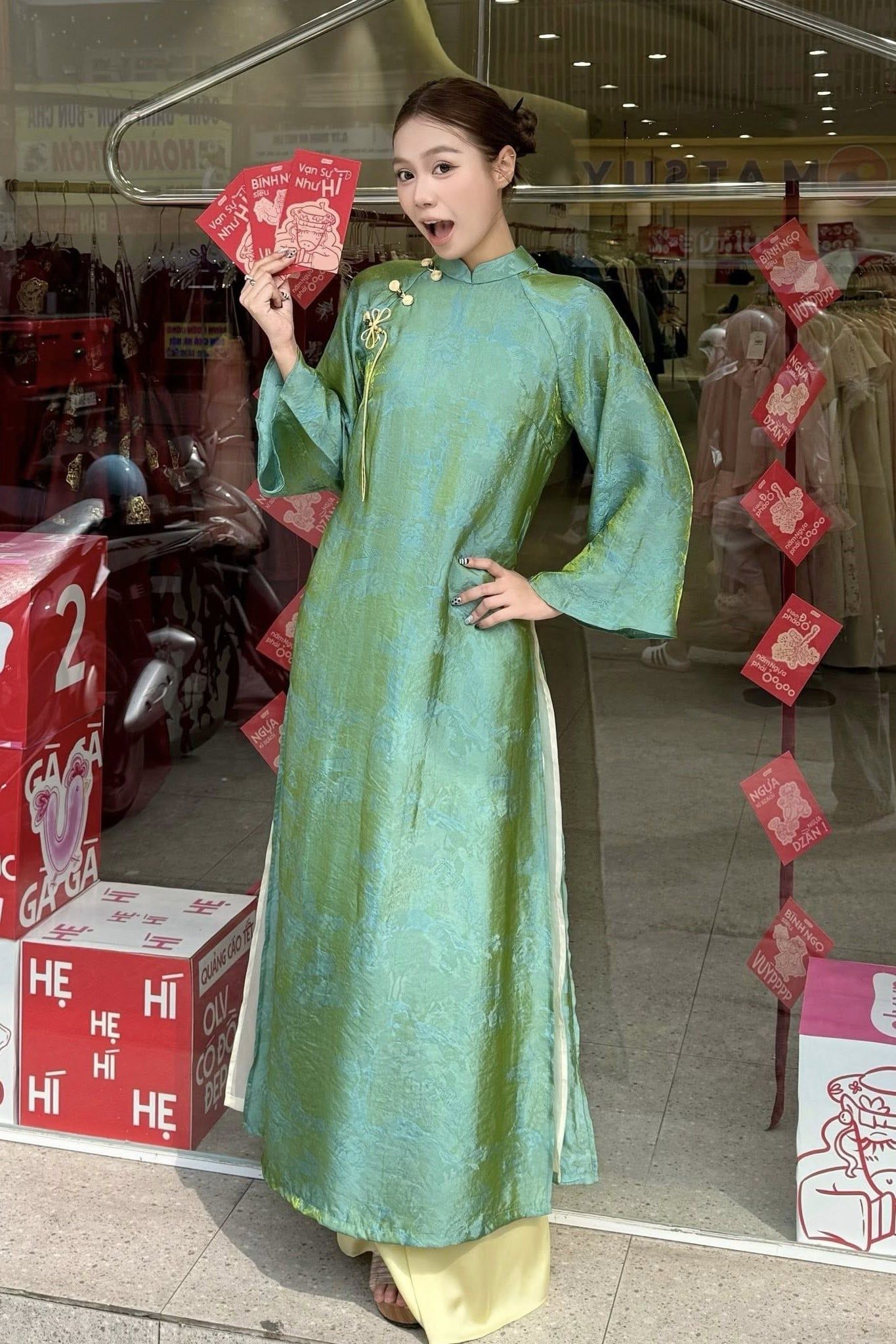 Quần áo dài lụa Silk Trouser nhiều màu