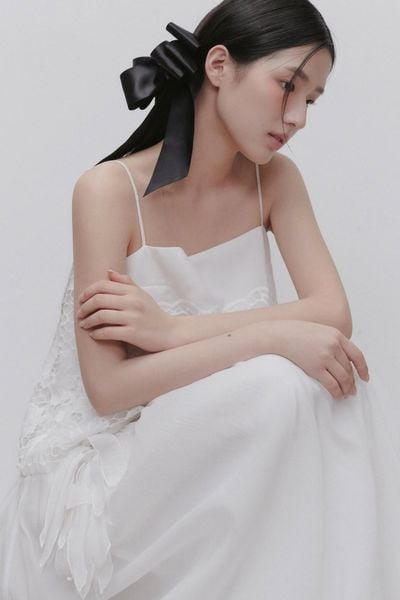  Váy maxi 2 dây White Lace Chiffon Strappy Maxi Dress 