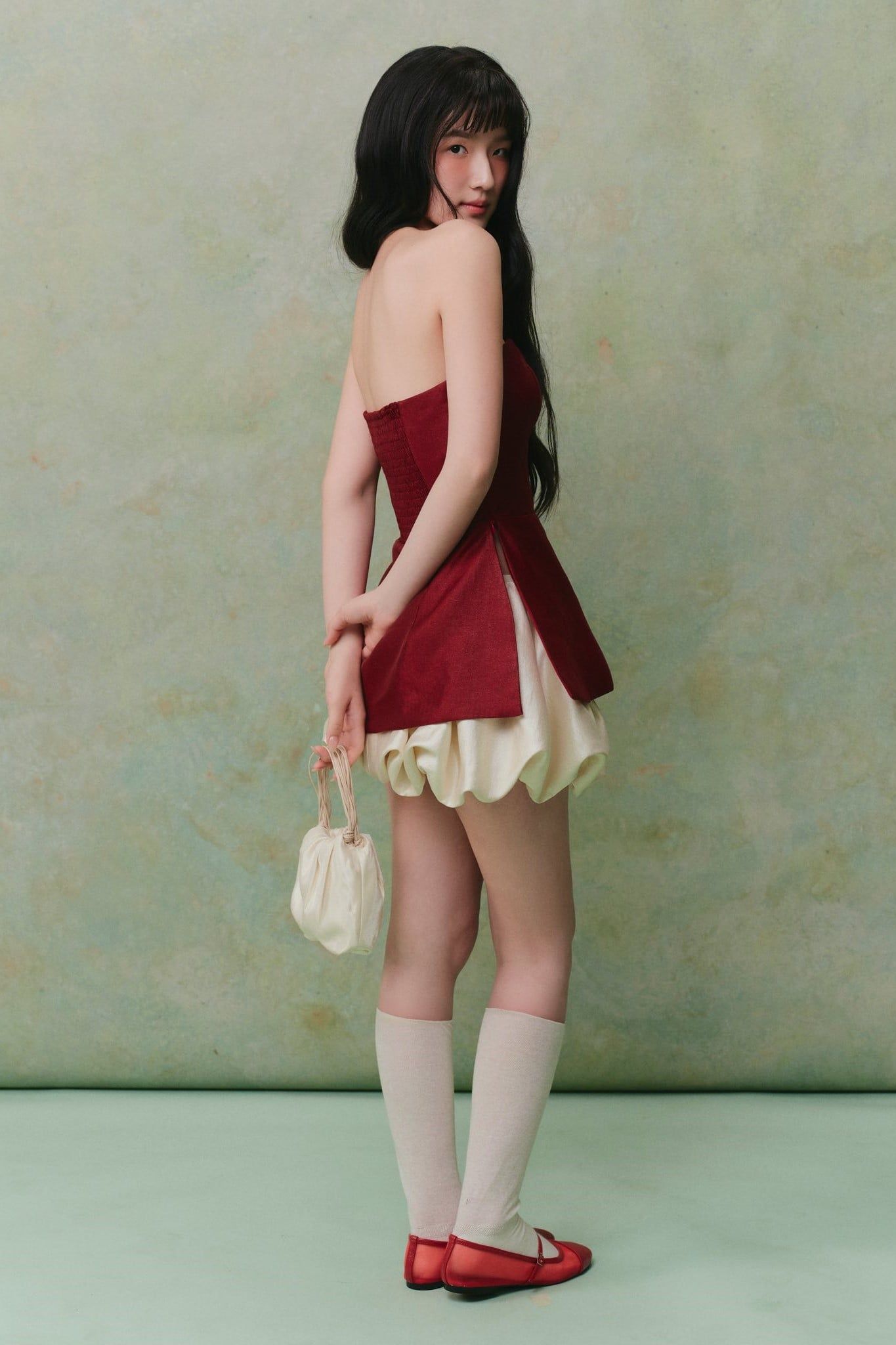 Áo cúp ngực Tafta Peplum Tube Top nhiều màu