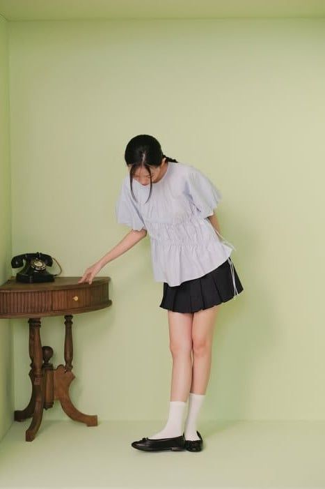 Áo Babydoll Puff Sleeve Shirt nhiều màu