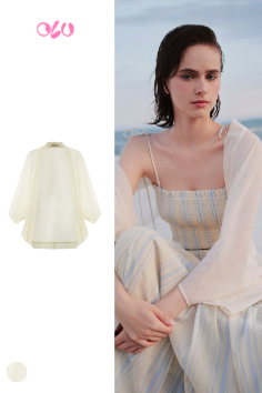  Áo khoác Beige Silky Batwing Coat 