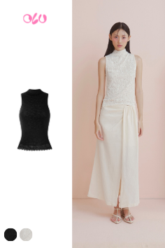 Áo Lace Turtleneck Tank Top nhiều màu