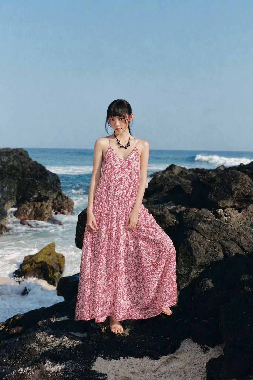 Váy maxi 2 dây Plaid Sleeveless V Neck Maxi Dress nhiều màu