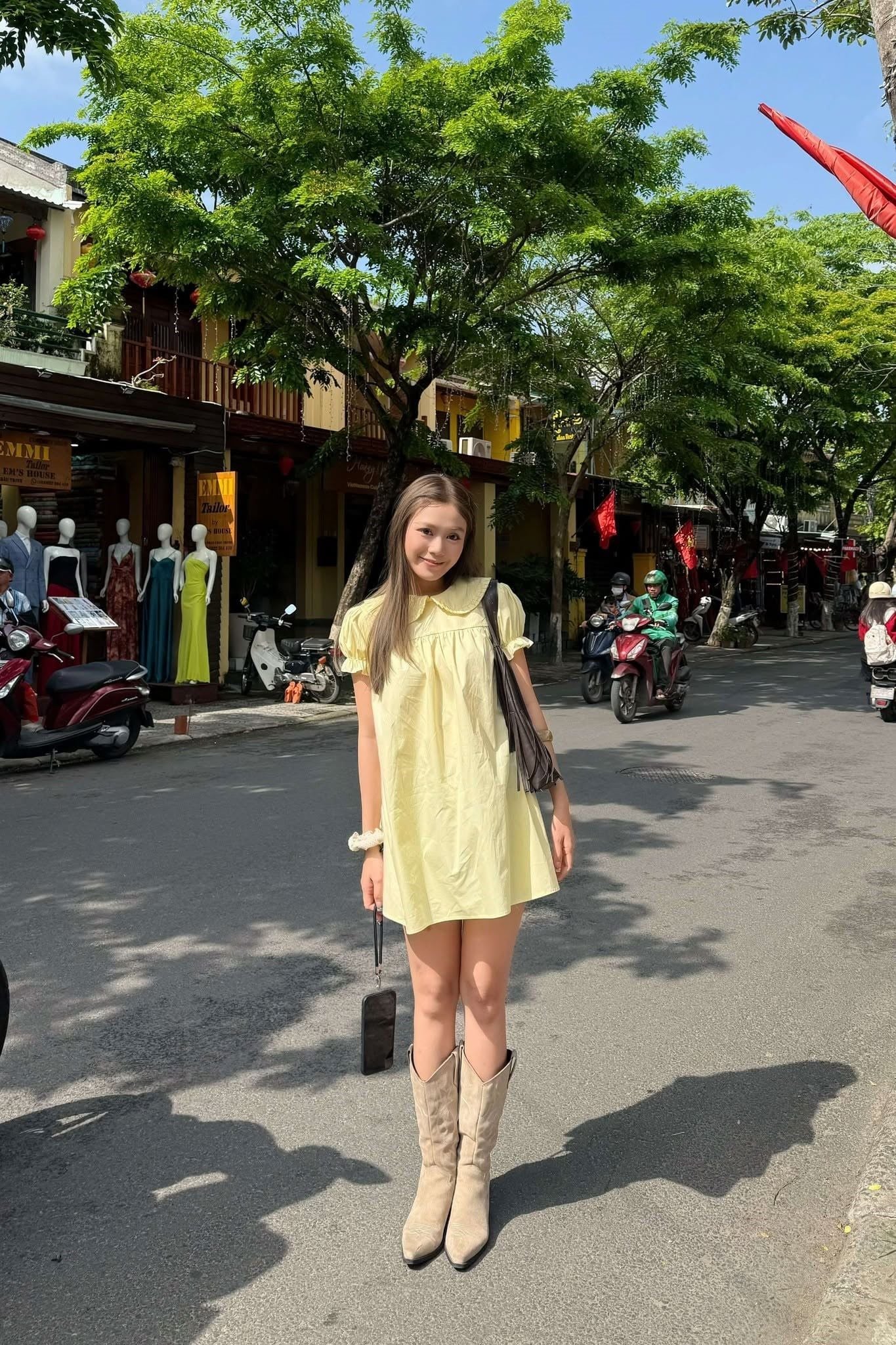 Váy babydoll Yellow Plain Babydoll