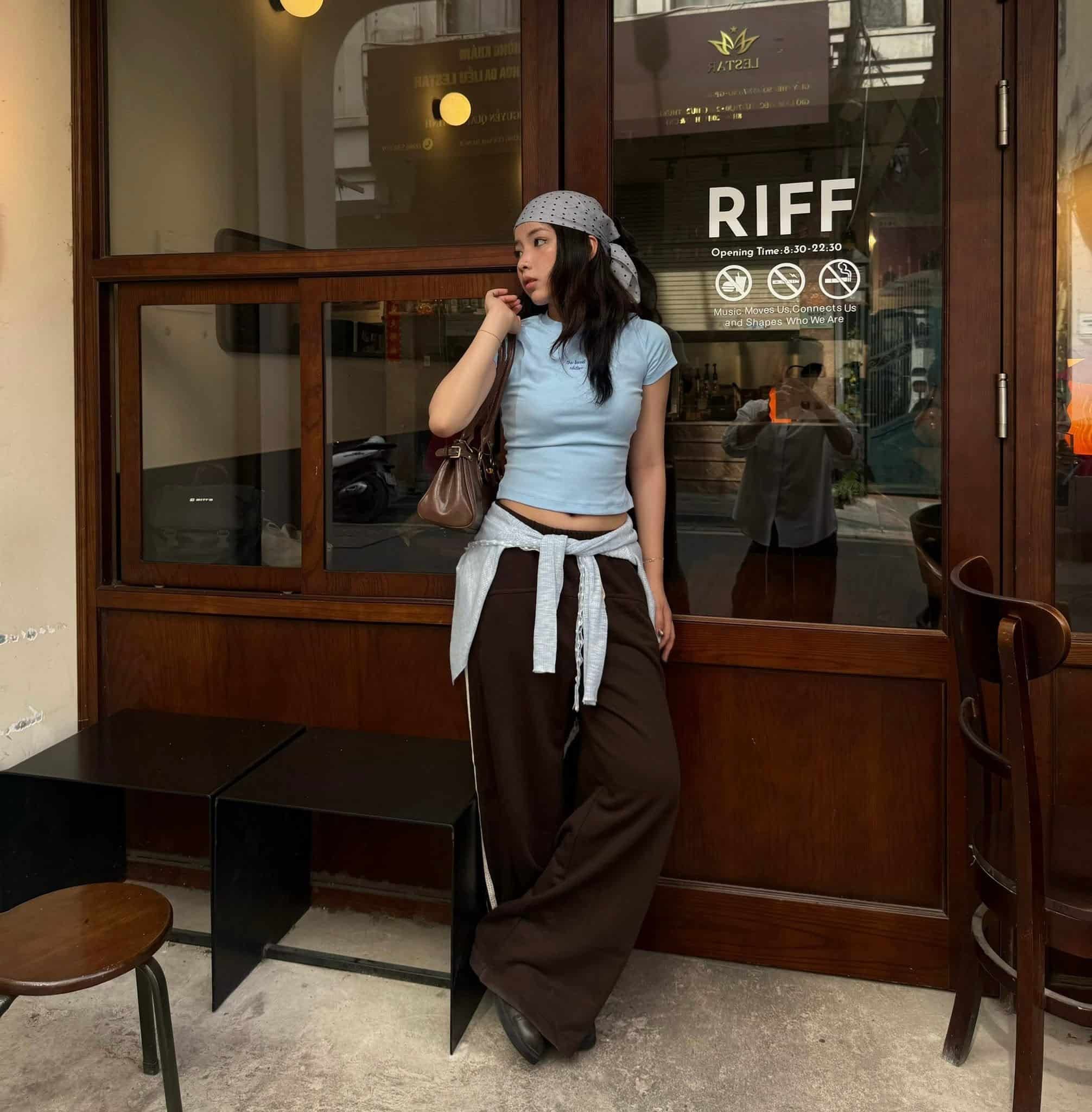 Quần ống rộng thể thao form suông Choco Wide Leg Drawstring Pants