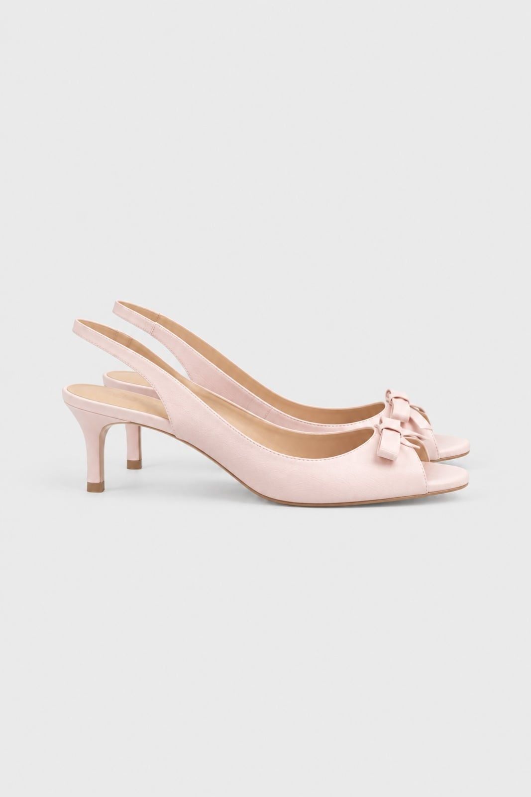 Giày cao gót quai hậu đính nơ Satin Bow Heels nhiều màu