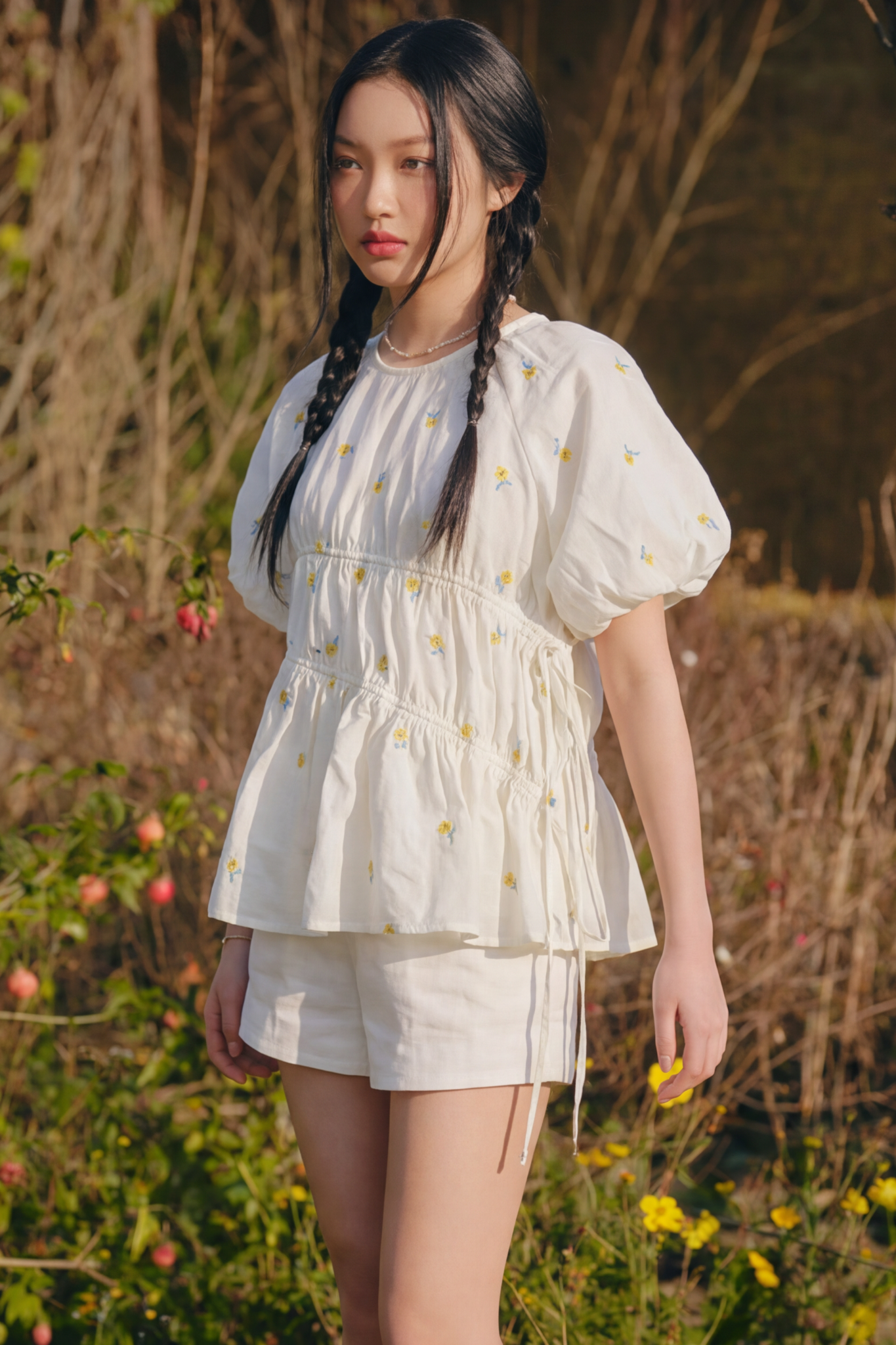 Áo Babydoll Puff Sleeve Shirt nhiều màu