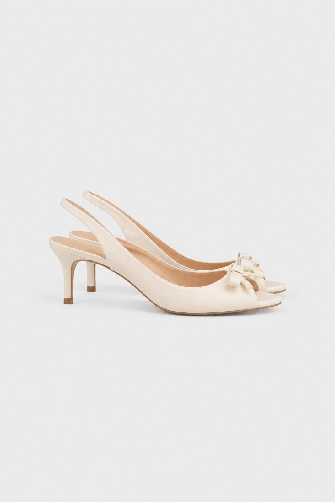 Giày cao gót quai hậu đính nơ Satin Bow Heels nhiều màu