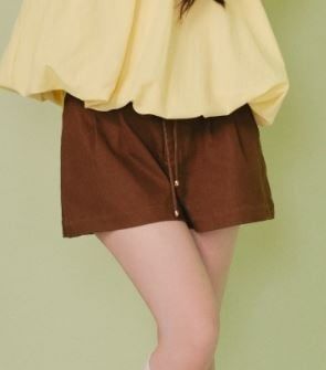 Quần shorts Brown Kaki Drawstring Shorts