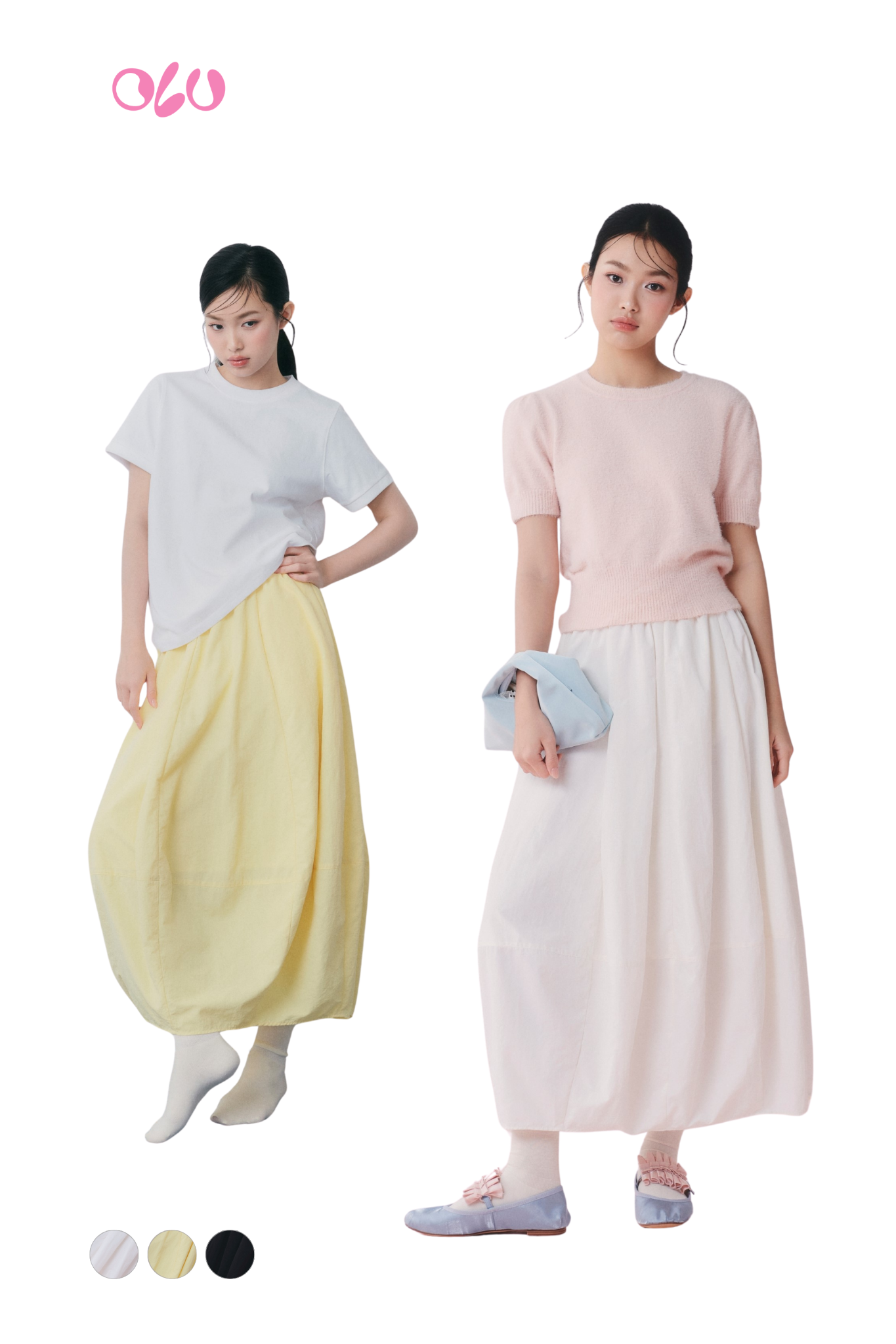Chân váy Cotton Puff Maxi Skirt nhiều màu