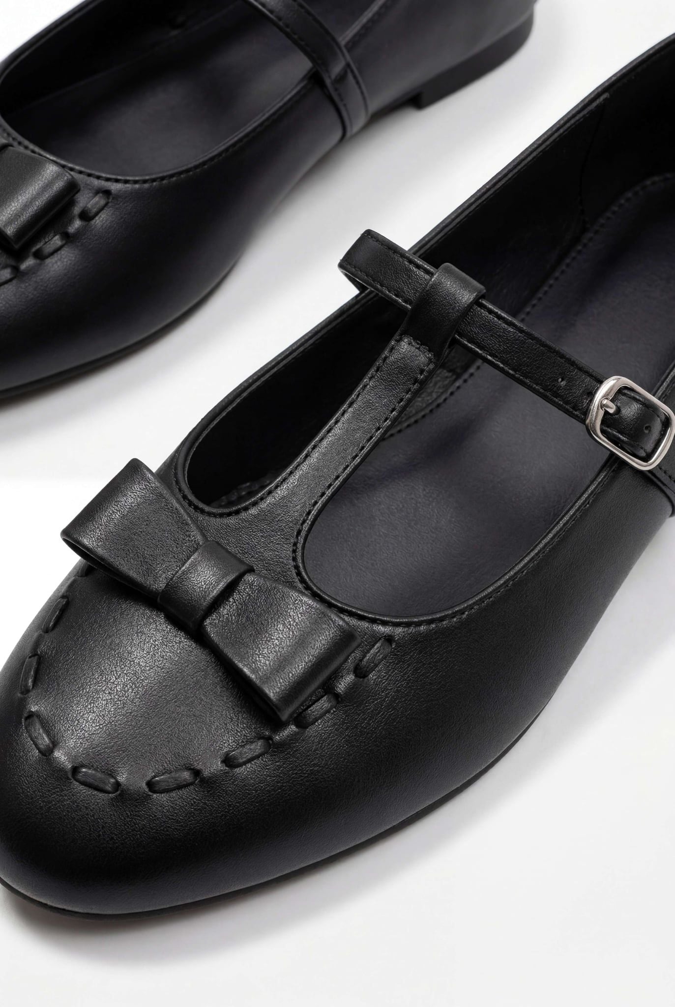 Giày búp bê Leather Bow Ballet Flats nhiều màu