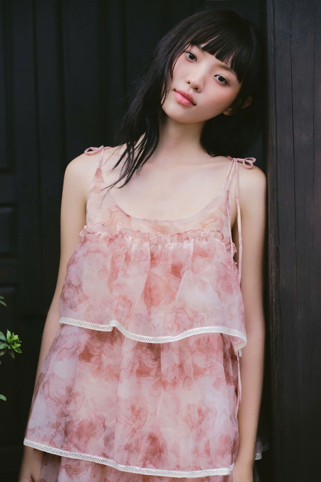 Váy hoa dáng tầng Peach Fleur Layered Ruffled Mini Dress