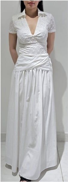 Áo kiểu White Lace Vneck Short Sleeves Top