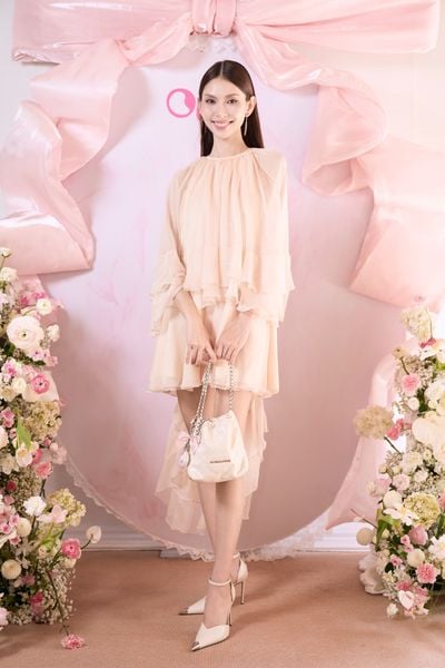  Váy đi tiệc Cream Chiffon High Low Ruffle Mini Dress 