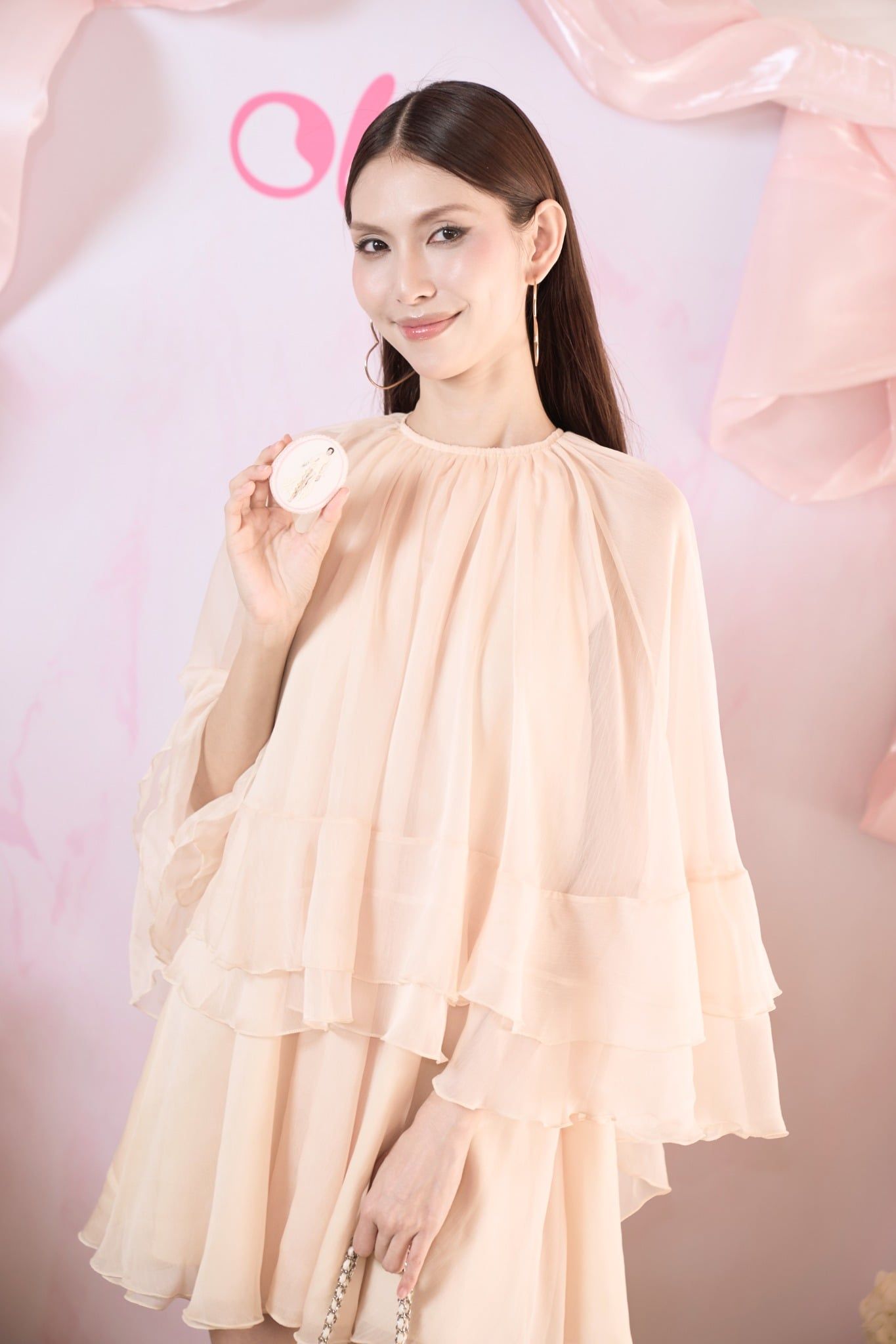 Váy đi tiệc Cream Chiffon High Low Ruffle Mini Dress