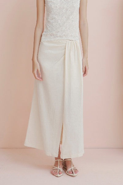  Chân váy Cream Linen Wrap Skirt 