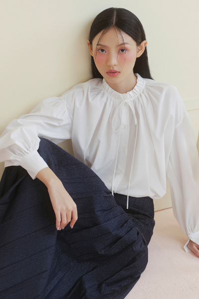  Chân váy Navy Pleated Maxi Skirt 