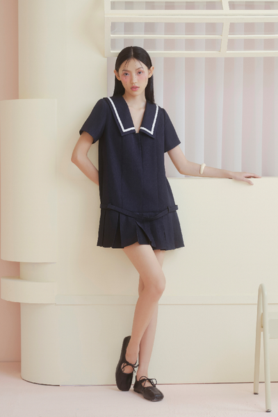  Navy Babydoll Sailor Dress 