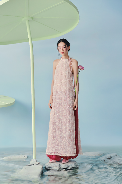  Quần Silk Wide Leg Trouser in Red 