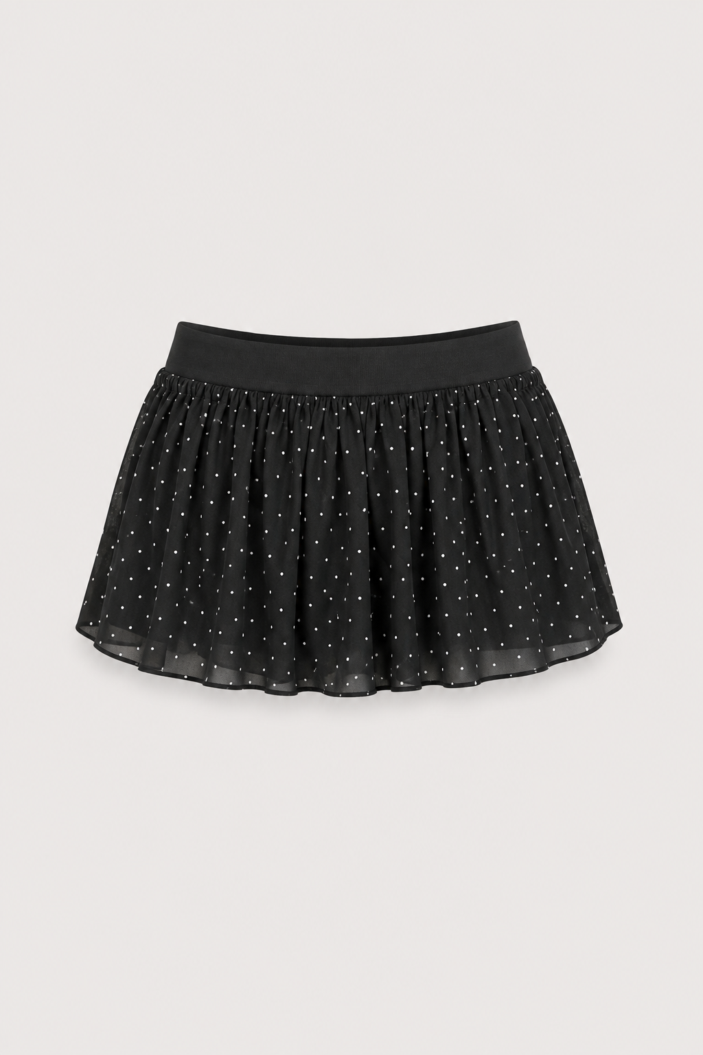 Chân váy tơ chấm bi Black Dot Chiffon Tiered Mini Skirt