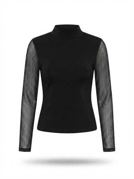  Áo tay dài Black Mesh Long Sleeves Top 