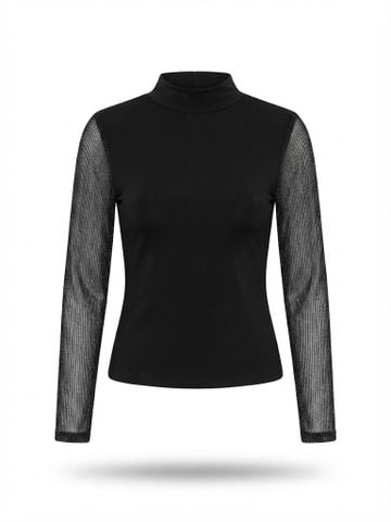 Áo tay dài Black Mesh Long Sleeves Top