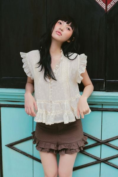  Áo voan cổ V Chiffon Vneck Top nhiều màu 
