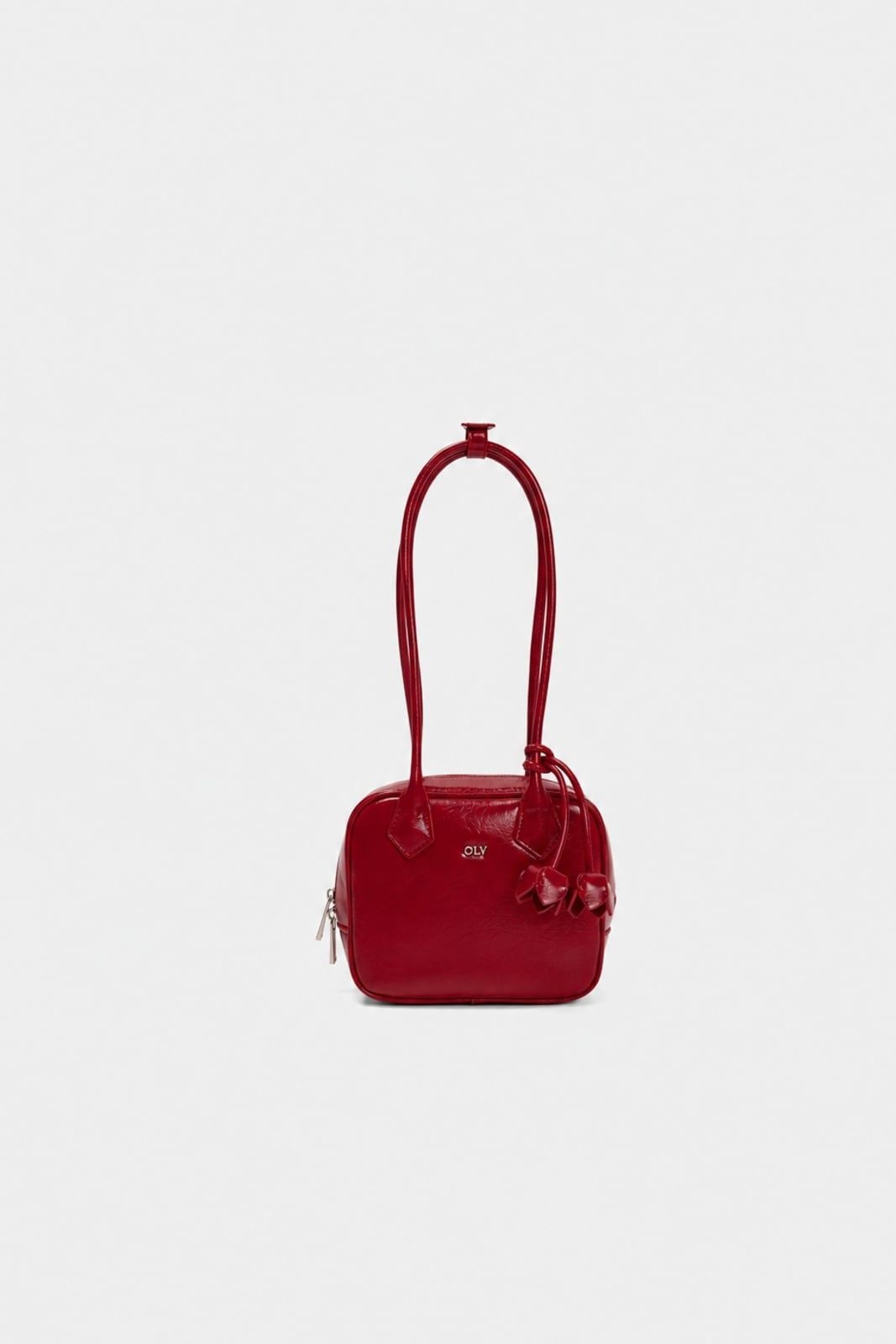 Túi xách da bóng dây hoa Glossy Leather Hand Bag