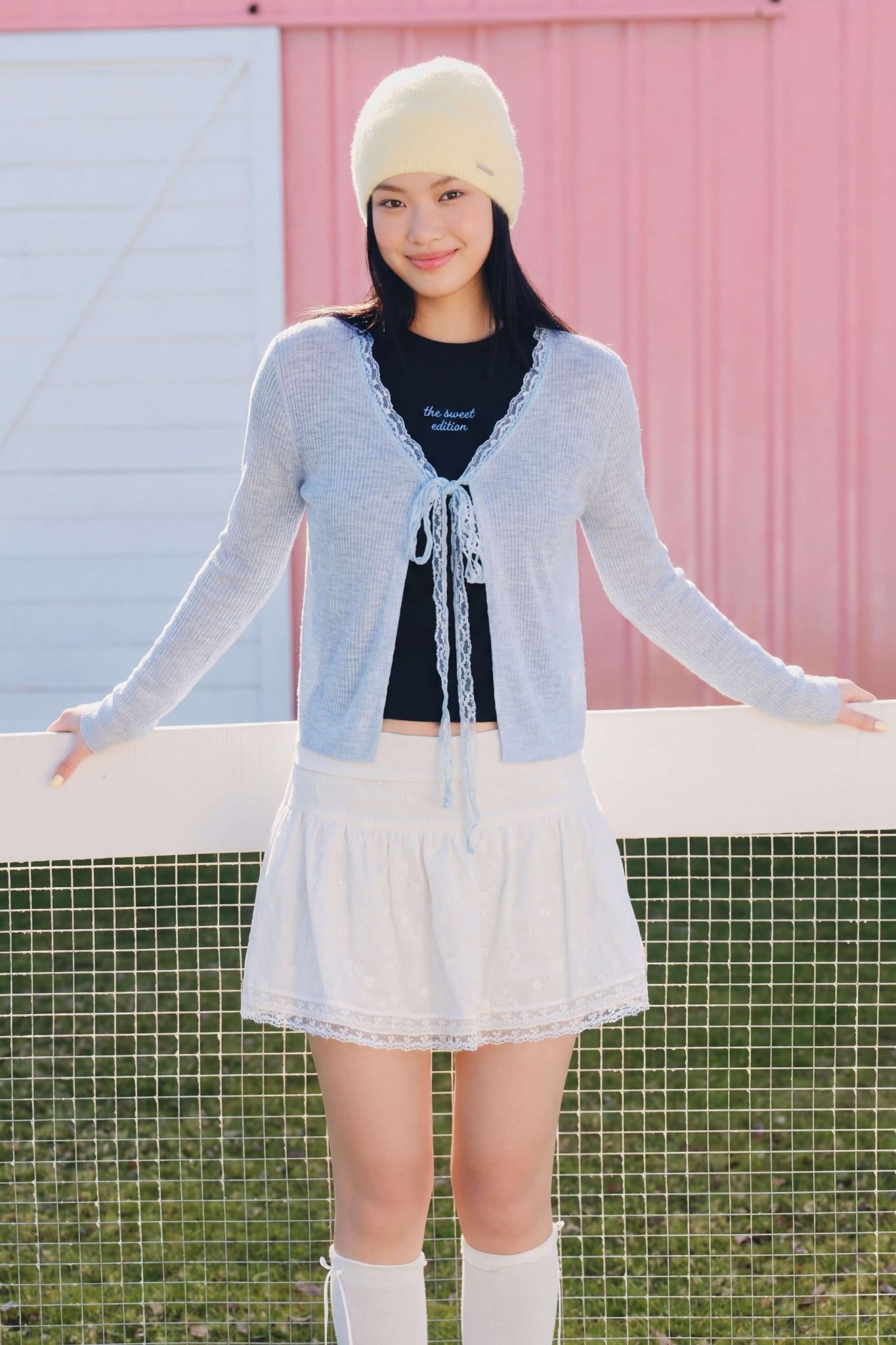 Áo cardigan Ribbon Knit nhiều màu