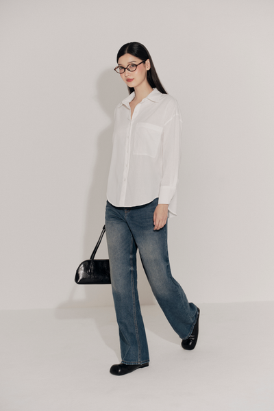  Áo White Linen Oversized Shirt 