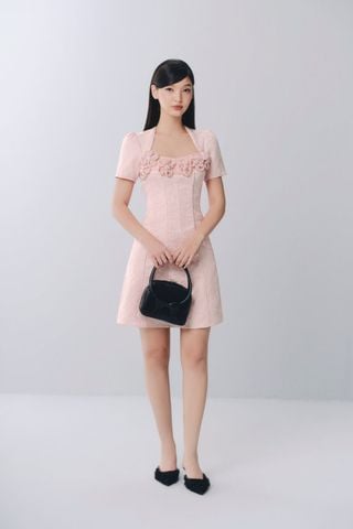 Váy hoa chiết eo Fuchsia Dress