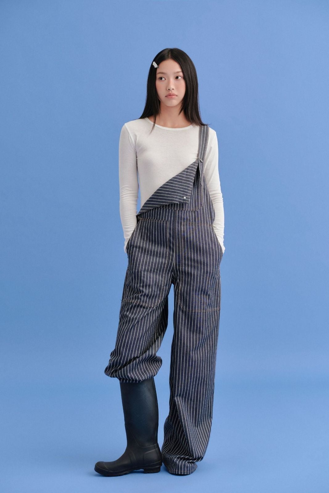 Áo thun tay dài trơn White Plain Cotton Long Sleeves Shirt