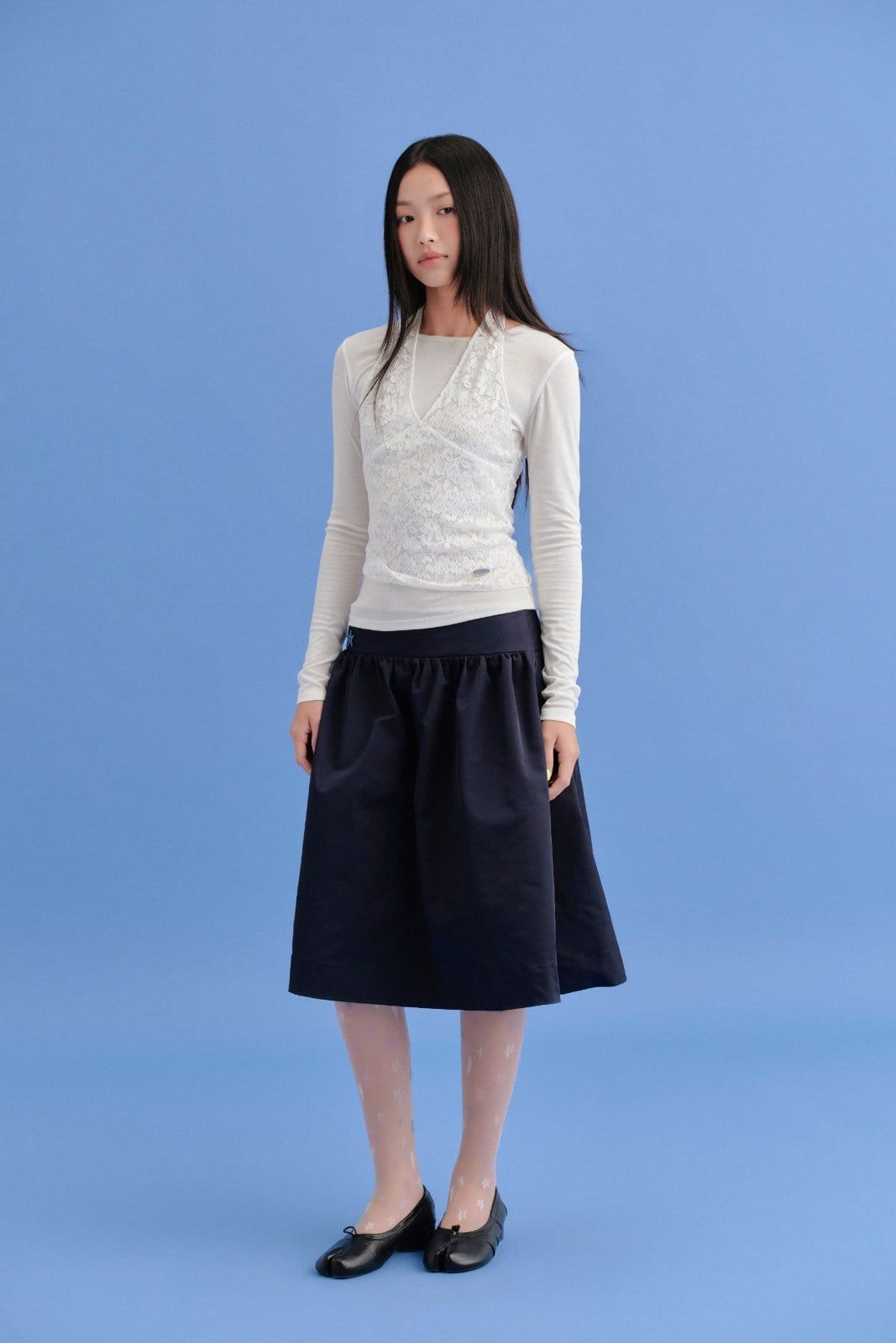 Áo thun tay dài trơn White Plain Cotton Long Sleeves Shirt