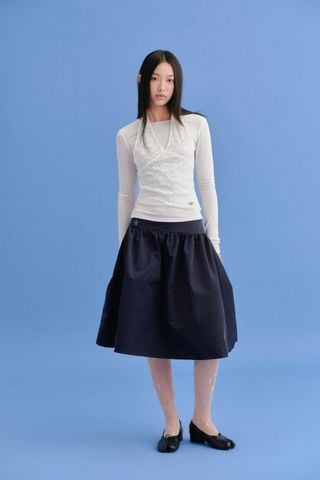 Chân váy dài Pleated Buttoned Midi Skirt nhiều màu