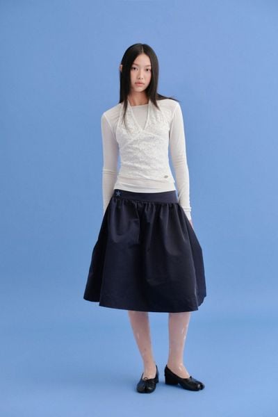  Chân váy dài Pleated Buttoned Midi Skirt nhiều màu 