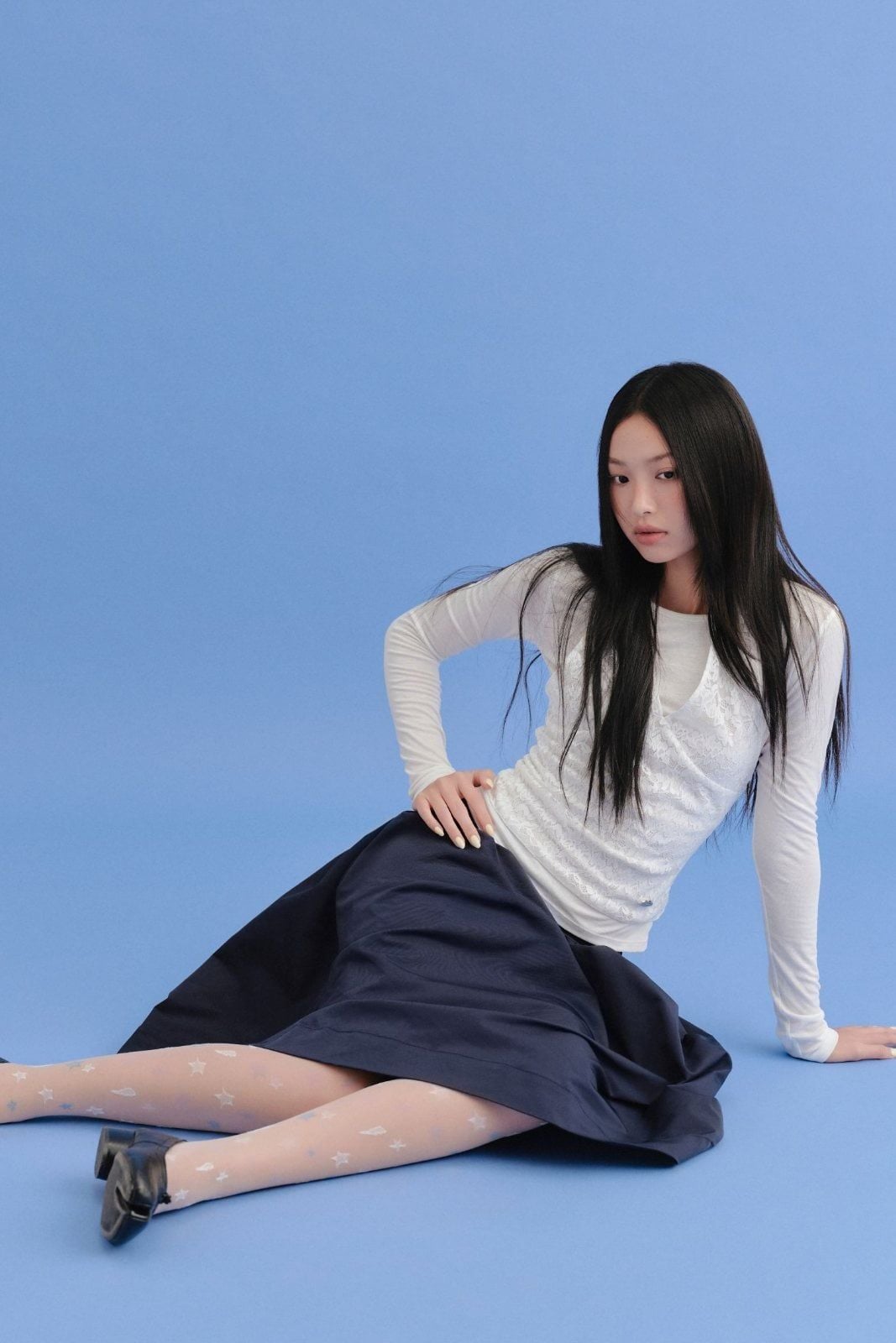 Áo thun tay dài trơn White Plain Cotton Long Sleeves Shirt