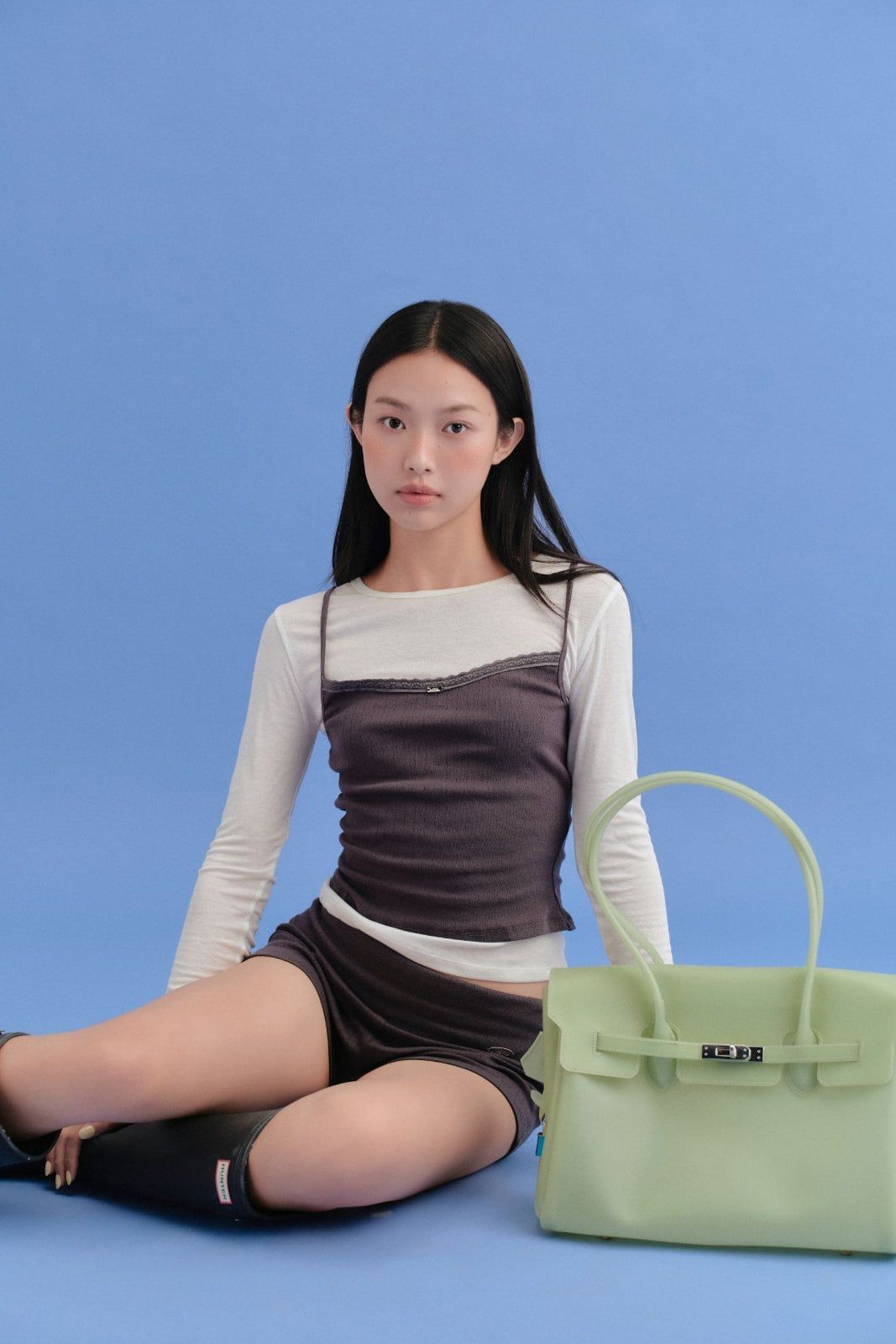 Áo hai dây kiểu Plain Ruched Cami Top nhiều màu