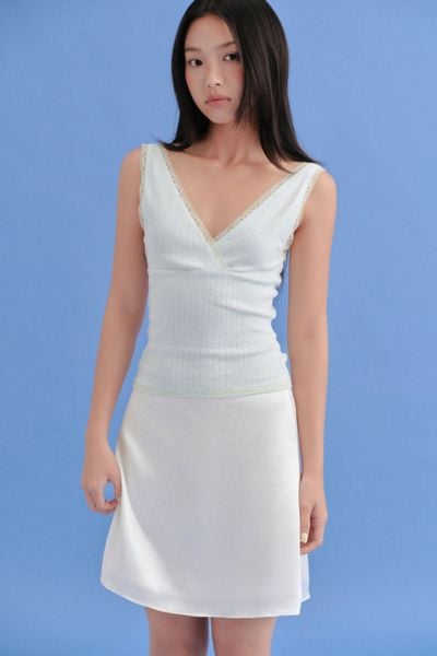  Chân váy lụa mini White Silky A Line 